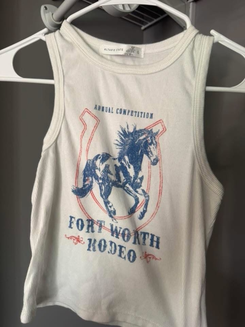 Altar'd State White Tank Top - Fort Worth Rodeo